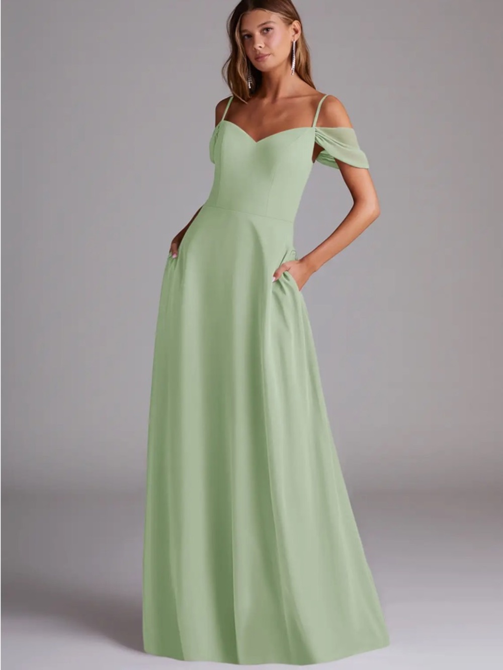 Azazie Marley Dress - Dusty Sage